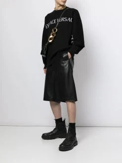 Versace pull en maille intarsia à logo