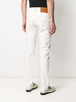 Versace jean droit à taille mi-haute