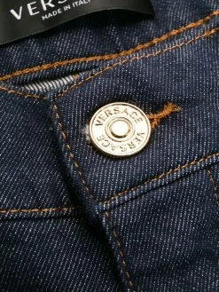 Versace jean droit à taille mi-haute