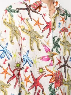 Versace chemise en lin à imprimé Trésor de la Mer