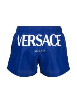 Versace short de bain à logo imprimé