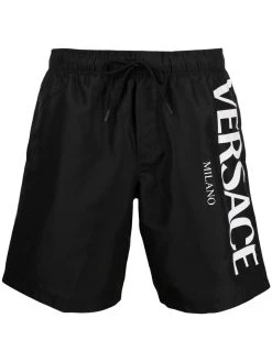 Versace short de bain à logo imprimé