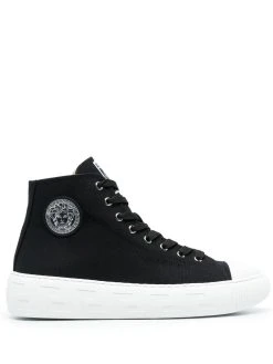 Versace baskets montantes à patch logo