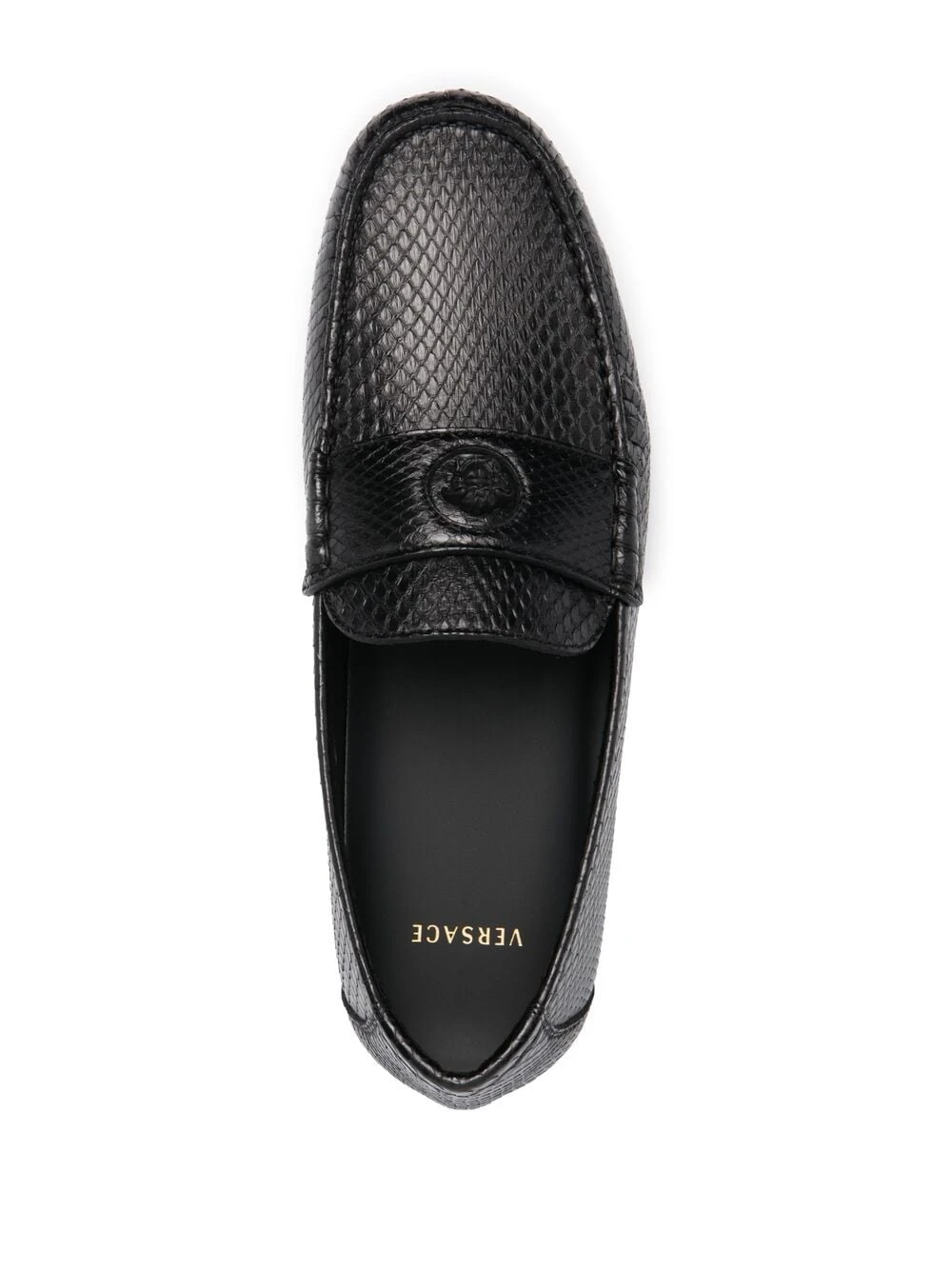 Prix Acceptable Versace Mocassins Medusa à effet peau de crocodile homme 6 Versace mocassins Medusa à effet peau de crocodile