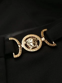Versace pantalon de tailleur à plaque logo