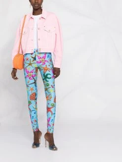 Versace veste crop en jean