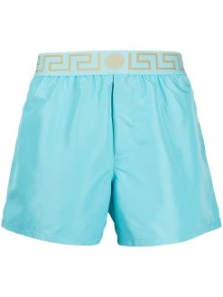 Versace short de bain à bande Greca