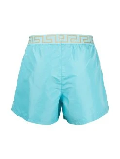 Versace short de bain à bande Greca