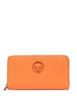 Versace portefeuille en cuir à logo imprimé