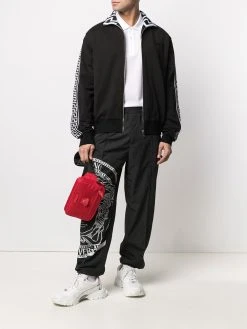 Versace sweat zippé à bandes Greca