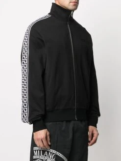 Versace sweat zippé à bandes Greca