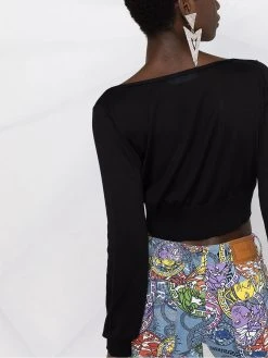 Versace cardigan crop à col v