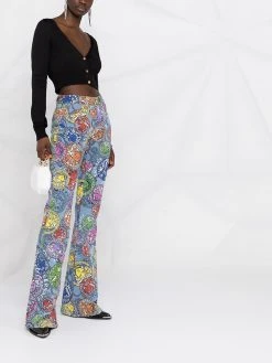 Versace cardigan crop à col v