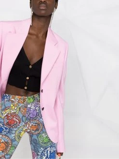 Versace cardigan crop à col v