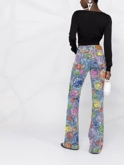 Versace cardigan crop à col v