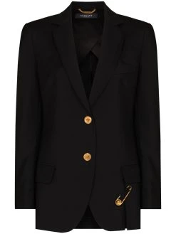 Versace blazer à détail d'épingle