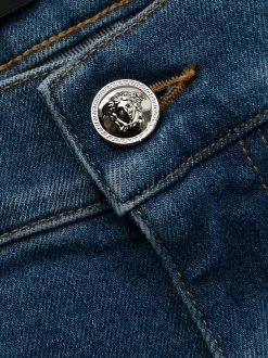 Versace jean droit à effet légèrement délavé