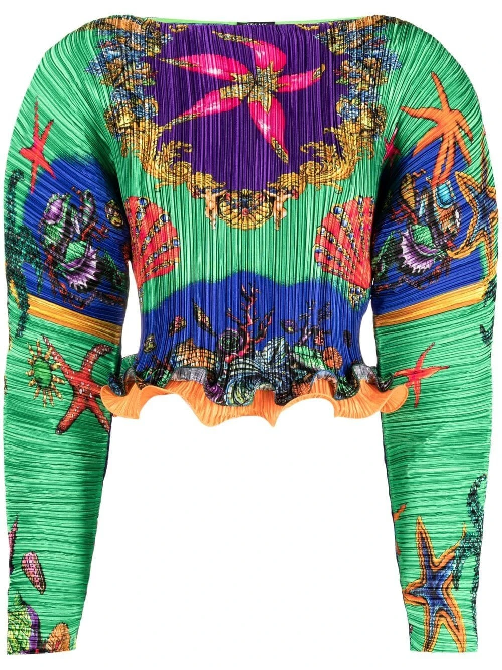 Versace Blouse plissée à imprimé Trésor de La Mer Prix Gelé blouses femme 3 Versace blouse plissée à imprimé Trésor de La Mer