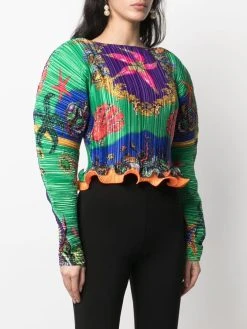 Versace Blouse plissée à imprimé Trésor de La Mer Prix Gelé blouses femme 9 Versace blouse plissée à imprimé Trésor de La Mer