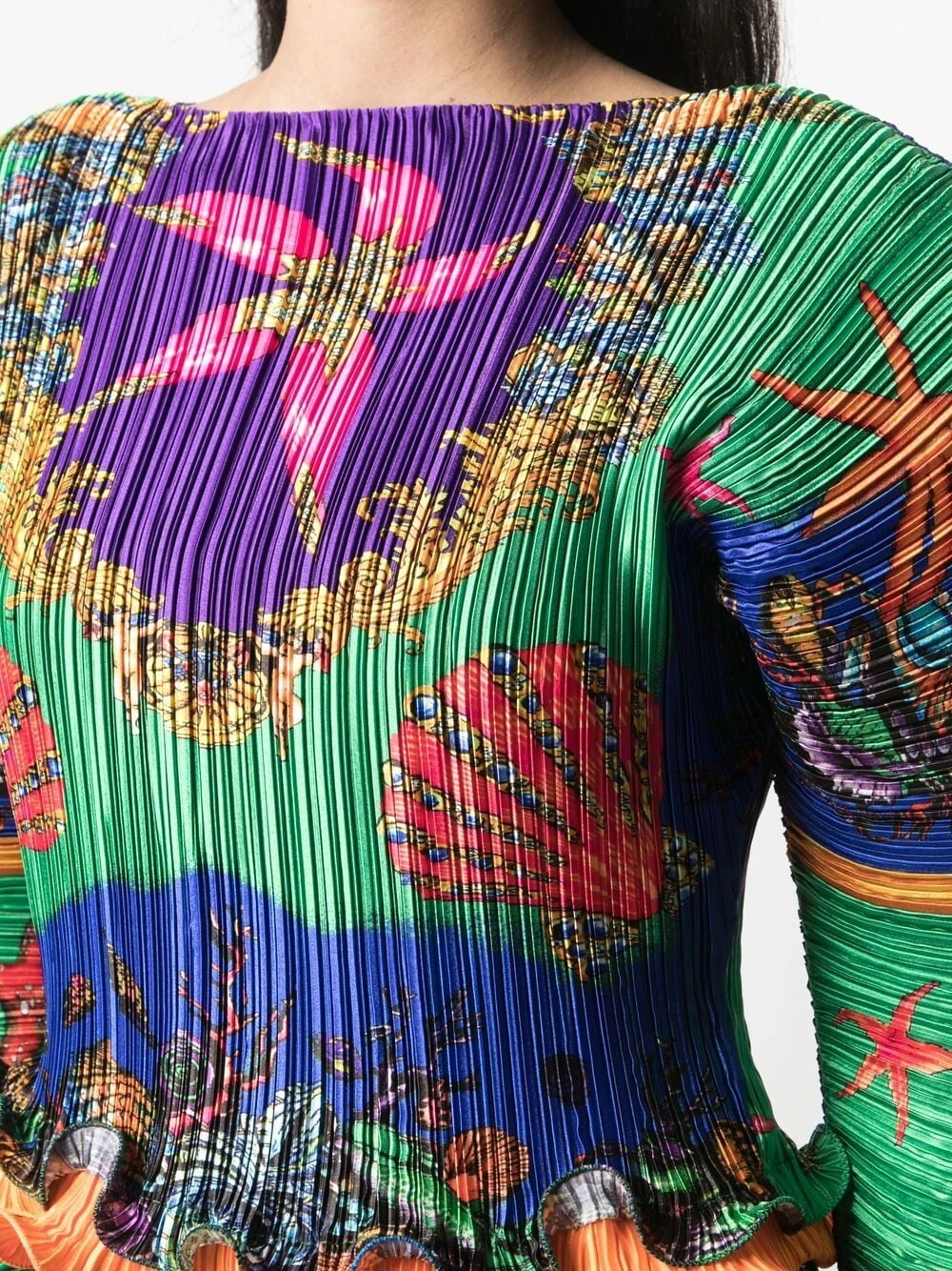 Versace Blouse plissée à imprimé Trésor de La Mer Prix Gelé blouses femme 7 Versace blouse plissée à imprimé Trésor de La Mer