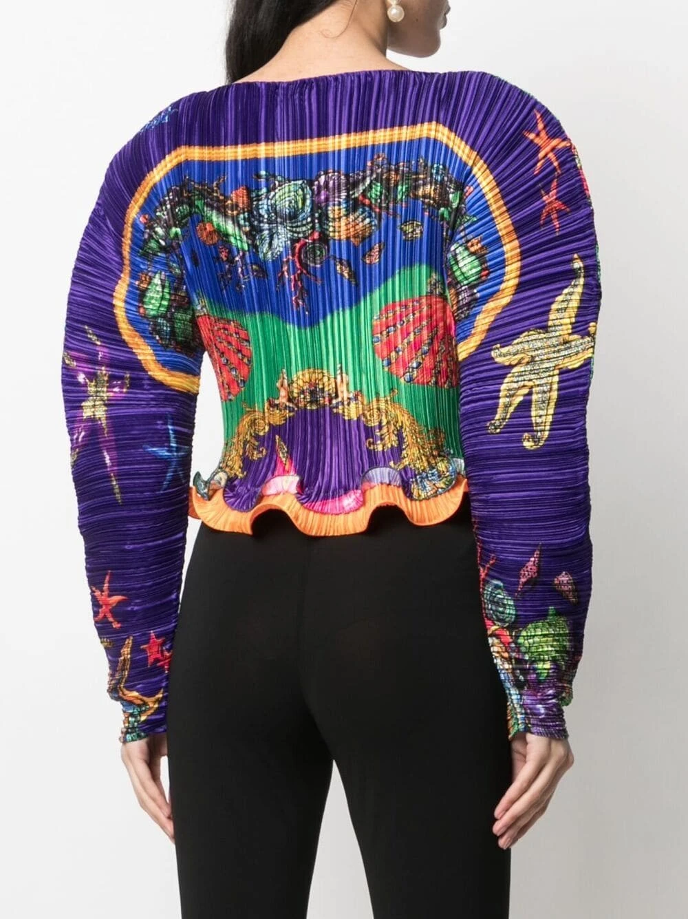 Versace Blouse plissée à imprimé Trésor de La Mer Prix Gelé blouses femme 6 Versace blouse plissée à imprimé Trésor de La Mer