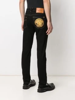 Versace jean droit à taille mi-haute