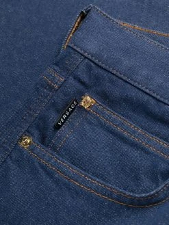 Versace jean droit à patch logo
