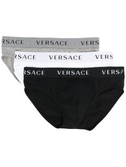Versace lot de trois boxers à taille à logo