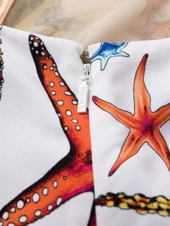 Versace robe mi-longue à imprimé Trésor De La Mer