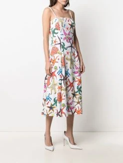 Versace robe mi-longue à imprimé Trésor De La Mer