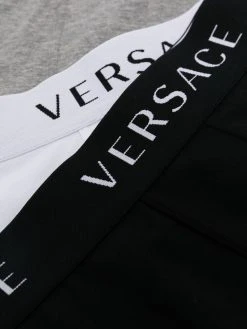 Versace Prix Usine Lot de trois boxers à ceinture à logo chaussettes homme 9 Versace lot de trois boxers à ceinture à logo