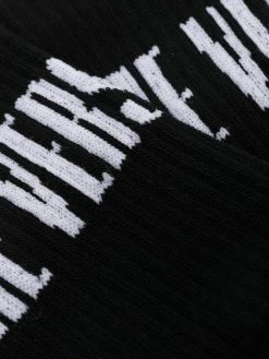 Versace chaussettes nervurées à logo imprimé