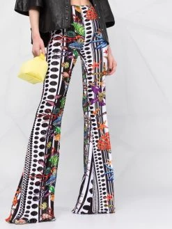 Versace pantalon évasé à imprimé graphique