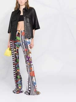 Versace pantalon évasé à imprimé graphique