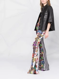 Versace pantalon évasé à imprimé graphique