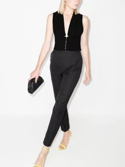 Versace haut crop à fermeture zippée