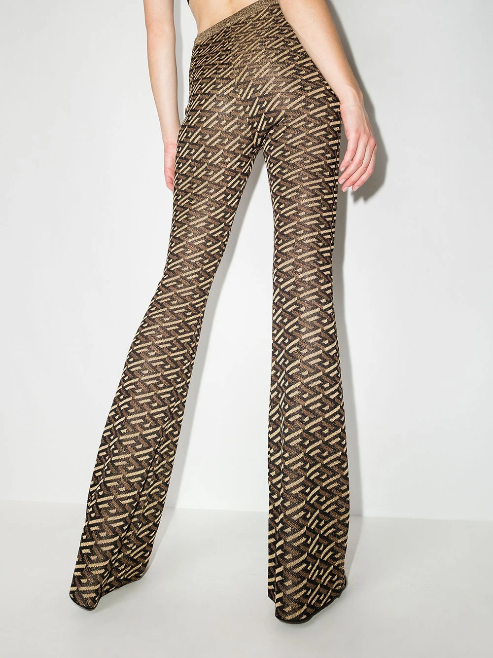 Versace Bonne Qualité Pantalon La Greca évasé en jacquard pantalons évasés femme 5 Versace pantalon La Greca évasé en jacquard