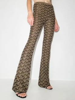 Versace pantalon La Greca évasé en jacquard