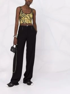 Versace haut de bikini à imprimé baroque