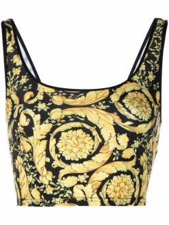 Versace haut de bikini à imprimé baroque