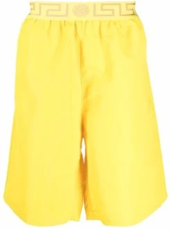 Versace short de bain à bordure Greca