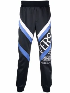 Versace pantalon de jogging à logo imprimé