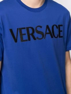 Versace t-shirt à logo brodé
