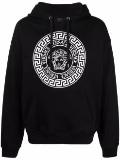 Versace hoodie Medusa ample à logo imprimé