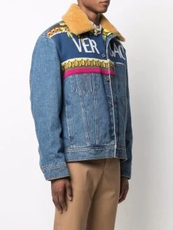 Versace veste en jean à logo imprimé