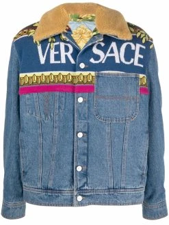 Versace veste en jean à logo imprimé