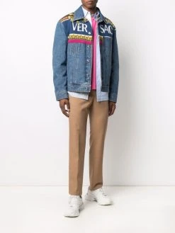 Versace veste en jean à logo imprimé