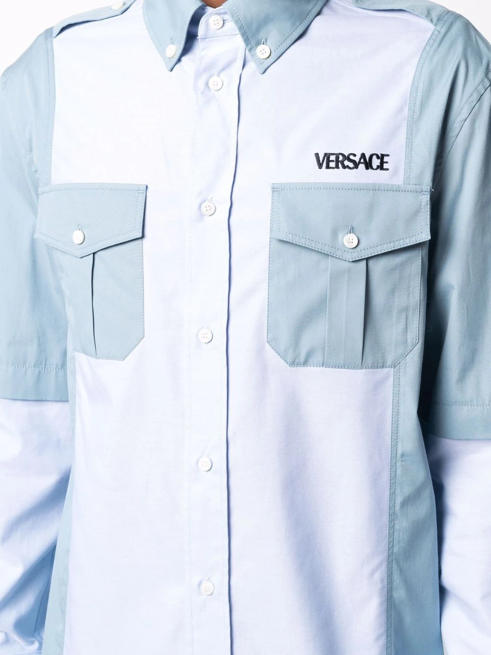 Versace Chemise en popeline à design patchwork Prix Usine chemises homme 7 Versace chemise en popeline à design patchwork