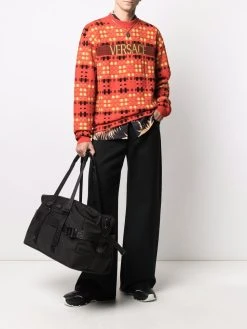 Versace pantalon oversize à logo Greca