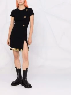 Versace robe courte à détails imprimés